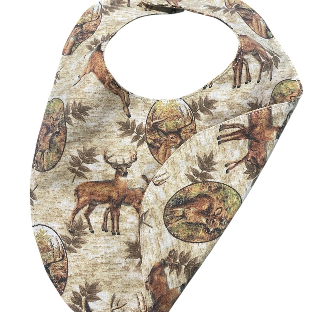 Deer Print camo Baby reversible Bib